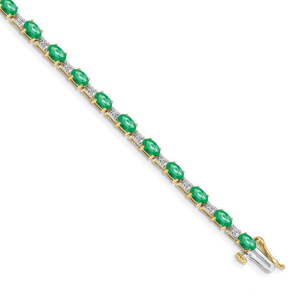 Kazi Luxury 14k Diamond and Emerald Bracelet